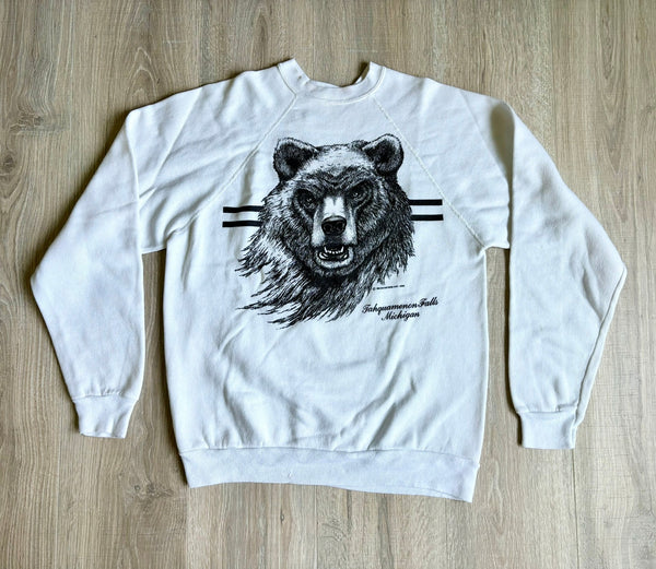 Small - Vintage 80s Bear / Tahquamenon Falls Michigan Tourist Sweatshirt