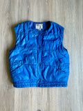 Medium - Vintage 80s Motgomery Ward Blue Puffer Vest - No Collar