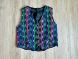 Sm/Med - Vintage 90s Vertical Southwestern Abstract Striped Vest