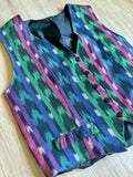 Sm/Med - Vintage 90s Vertical Southwestern Abstract Striped Vest