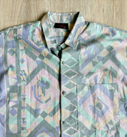 Med - Vintage 80s Dore Abstract / Southelwest Print S/S Button Up Shirt