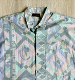 Med - Vintage 80s Dore Abstract / Southelwest Print S/S Button Up Shirt