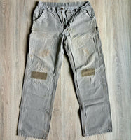 Carhartt Faded Beige Double Knee Dungaree Work Pants (34 Waist)