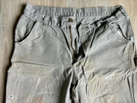 Carhartt Faded Beige Double Knee Dungaree Work Pants (34 Waist)