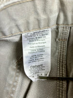 Carhartt Faded Beige Double Knee Dungaree Work Pants (34 Waist)