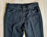 Vintage 70s Black Polyester Western Pants w/ White Stitching (34-35 Waist)