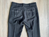 Vintage 70s Black Polyester Western Pants w/ White Stitching (34-35 Waist)