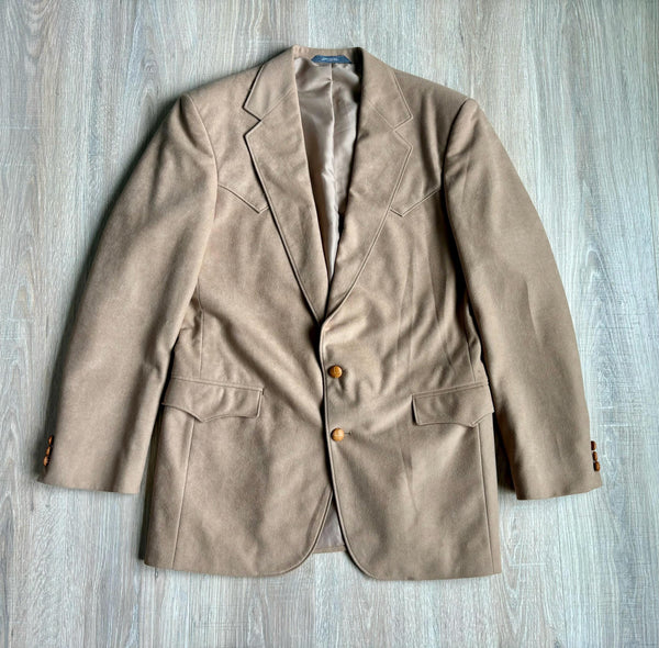 Vintage 80s Tan / Camel Western Sport Coat / Blazer (40 Chest)