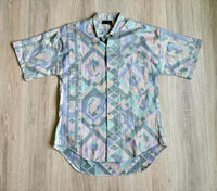 Med - Vintage 80s Dore Abstract / Southelwest Print S/S Button Up Shirt