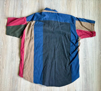 XXL - Vintage 90s Ruddock Red Green blue Beige Striped Western Short Sleeve Button Up Shirt