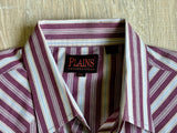 XL - Classic ELY Plains Maroon / White Striped Pearlsnap
