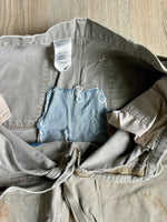 Carhartt Faded Beige Double Knee Dungaree Work Pants (34 Waist)