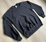Medium - Vintage 90s Faded Black Blank Jerzees Athletic Sweatshirt