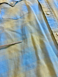 Small - Vintage 60s Blue/Green/Yellow Plaid Western Pearlsnap Shirt