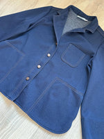 Vintage 70s/80s Polyester Denim Print Leisure Suit / Disco Jacket (Womens Med/Lrg)