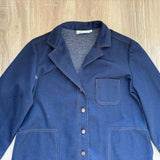 Vintage 70s/80s Polyester Denim Print Leisure Suit / Disco Jacket (Womens Med/Lrg)
