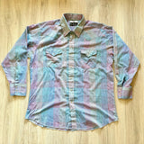 Large - Vintage 90s Ranch & Town Rainbow Plaid Pearlsnap Shirt