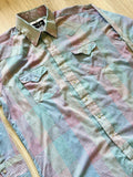 Large - Vintage 90s Ranch & Town Rainbow Plaid Pearlsnap Shirt