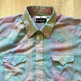 Large - Vintage 90s Ranch & Town Rainbow Plaid Pearlsnap Shirt