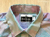 Large - Vintage 90s Ranch & Town Rainbow Plaid Pearlsnap Shirt