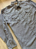 2X - Vintage 90s Ruddock Black & Gray Herringbone / Plaid Pearlsnap Shirt