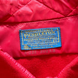 Large - Vintage 60s Pendleton Solid Red Wool Button Up Elbow Patch Trail Shirt