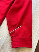 Large - Vintage 60s Pendleton Solid Red Wool Button Up Elbow Patch Trail Shirt