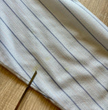 Med/Lrg - Vintage 90s Wrangler Baby Blue / Navy Pin Striped Pearlsnap Polyester Western Shirt