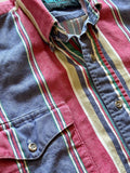 Sm/Med - Vintage 90s Lone Roo by Roper Pastel Striped Cotton Western Button-Up Shirt