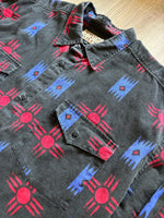 2XL - Vintage 90s True Grit Faded Black Southwestern / Aztec Print Button Up Western Shirt