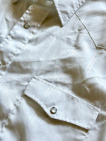 XL - Classic Panhandle Slim White Striped Polyester Pearlsnap Shirt