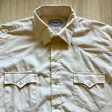 Large - Vintage 80s ATB Western Solid Cream Pearlsnap Shirt