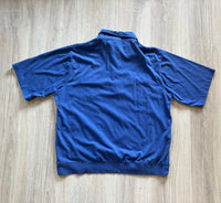 Large - Vintage 80s Casual Joe Ribbed Short Sleeve 1/4 Button Up Polo / Leisure Shirt