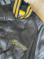 Vintage 80s Cibola High School Black Satin Windbreaker/ Bomber Jacket (Men's Large)