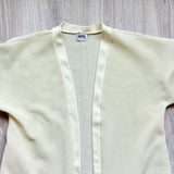 Women's M - Vintage 70s Montgomery Ward Pastel Yellow Waffle Shawl / Swimsuit Cover Up