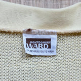 Women's M - Vintage 70s Montgomery Ward Pastel Yellow Waffle Shawl / Swimsuit Cover Up