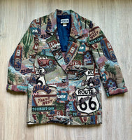 Vintage 90s Hamilton Route 66 / Travel Tapestry Blazer (Women's Medium)