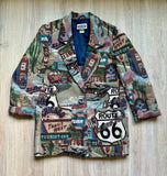 Vintage 90s Hamilton Route 66 / Travel Tapestry Blazer (Women's Medium)