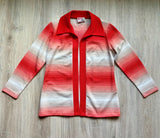 Vintage 70s Manicotti Knits Striped Polyester Leisure Shirt / Cover Up / Shawl (Women's Medium)