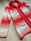 Vintage 70s Manicotti Knits Striped Polyester Leisure Shirt / Cover Up / Shawl (Women's Medium)