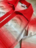 Vintage 70s Manicotti Knits Striped Polyester Leisure Shirt / Cover Up / Shawl (Women's Medium)