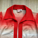 Vintage 70s Manicotti Knits Striped Polyester Leisure Shirt / Cover Up / Shawl (Women's Medium)