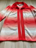 Vintage 70s Manicotti Knits Striped Polyester Leisure Shirt / Cover Up / Shawl (Women's Medium)