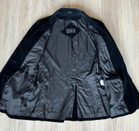 Vintage 80s Black Crushed Velvet Blazer / Sport Coat (Womens XS/S)