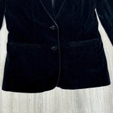 Vintage 80s Black Crushed Velvet Blazer / Sport Coat (Womens XS/S)
