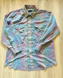 Large - Vintage 90s Ranch & Town Rainbow Plaid Pearlsnap Shirt