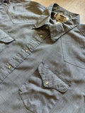 2X - Vintage 90s Ruddock Black & Gray Herringbone / Plaid Pearlsnap Shirt