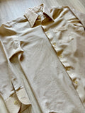 Medium - Vintage 70s Montgomery Ward Beige Polyester Textured Button Up Disco Shirt