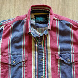 Sm/Med - Vintage 90s Lone Roo by Roper Pastel Striped Cotton Western Button-Up Shirt