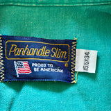 Medium - Vintage 90s Panhandle Slim Solid Turquoise Button Up Western Brush Popper Shirt